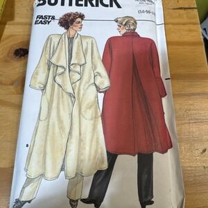 Vintage Butterick fast & easy pattern 3476 Misses' Unlined Coat sz 14,16,18
